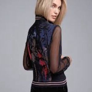 Alberto Makali tiger mesh bomber jacket rose gold